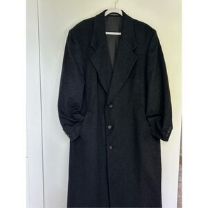 Vintage Dario Di Napoli Wool Blend Button Up Overcoat Jacket Black Women's XL